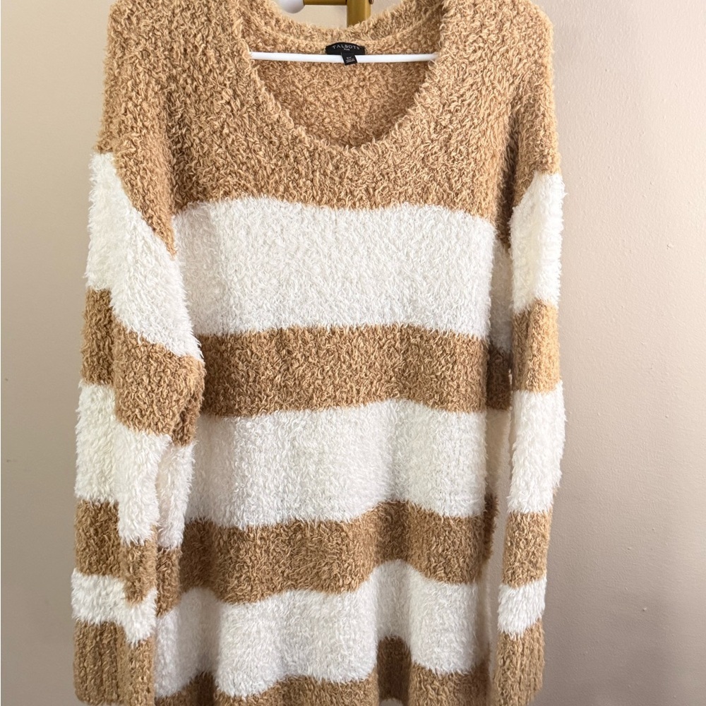 Talbots Plus Cozy Striped Teddy Sweater 2X - Picture 2 of 9